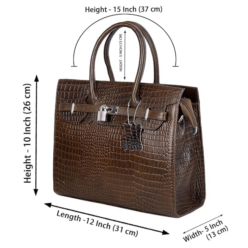 Hyatt Leather Accessories Full-Grain Natural Cro Leather Top